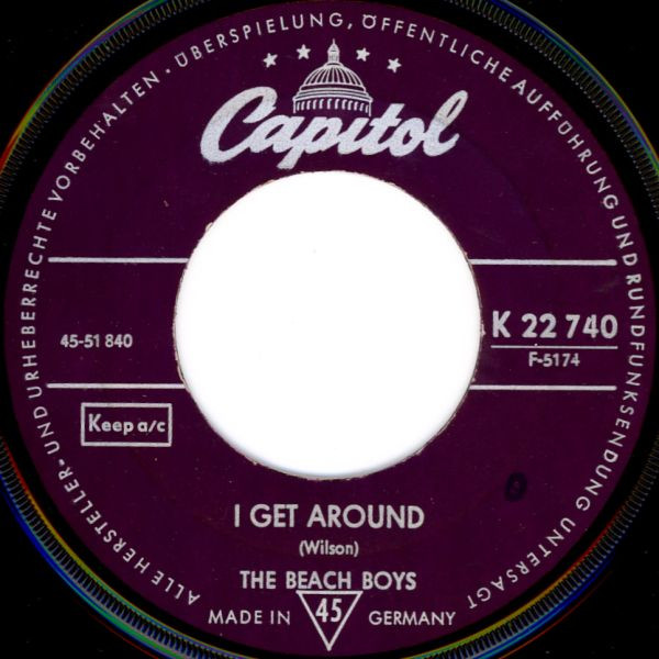 Cover zu The Beach Boys - I Get Around / Don't Worry Baby | Vinyl | 1964 Schallplatten Ankauf