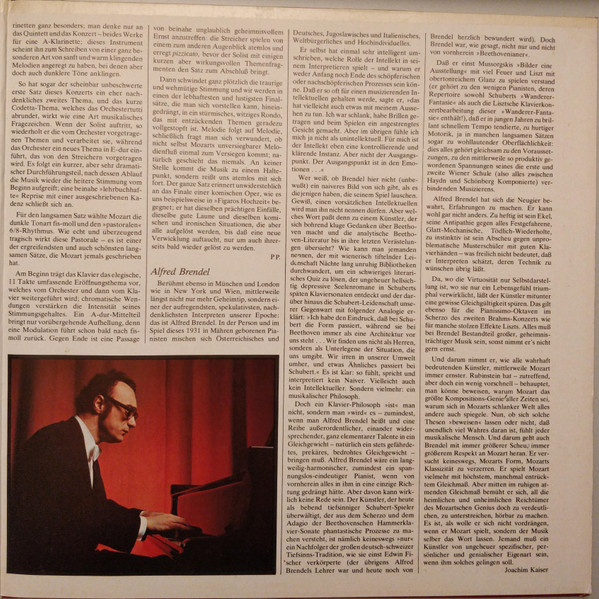 Cover zu Alfred Brendel, Wolfgang Amadeus Mozart - Klavierkonzerte | 1977 | Vinyl, LP, Compilation, 2xLP, Comp | Classical | Germany Schallplatten Ankauf