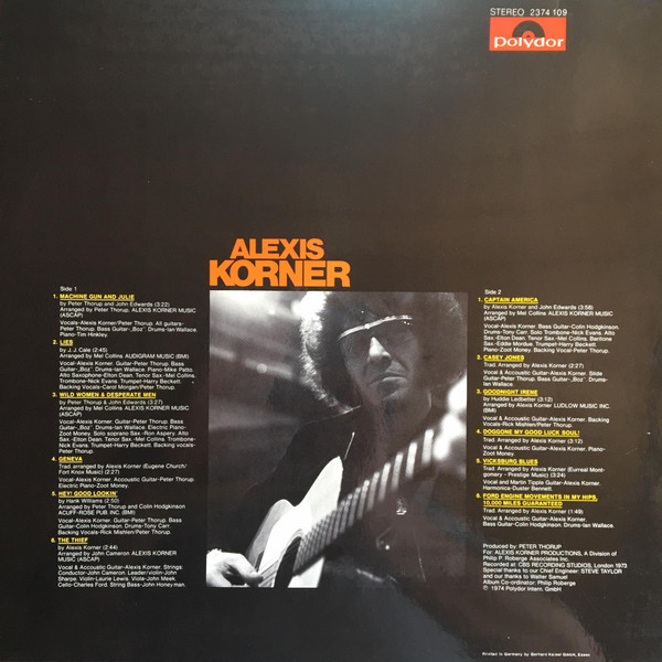 Cover zu Alexis Korner - Alexis Korner | 1974 | LP, Album | Blues | Germany Schallplatten Ankauf