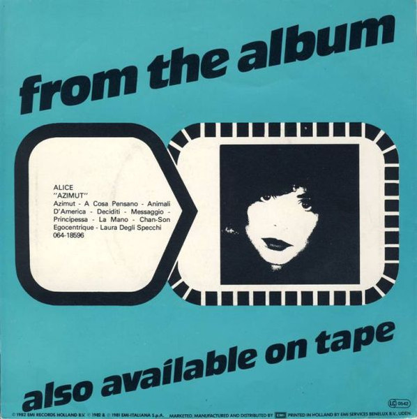 Cover zu Alice (4) - A Cosa Pensano | 1982 | Vinyl, Stereo, 45 RPM, 7