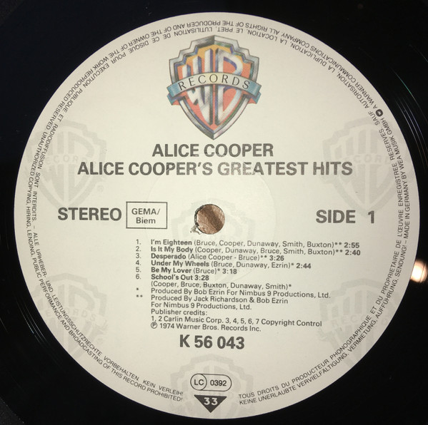 Cover zu Alice Cooper - Alice Cooper's Greatest Hits | Vinyl, LP, Reissue, Compilation, RE, Comp | Rock | Europe