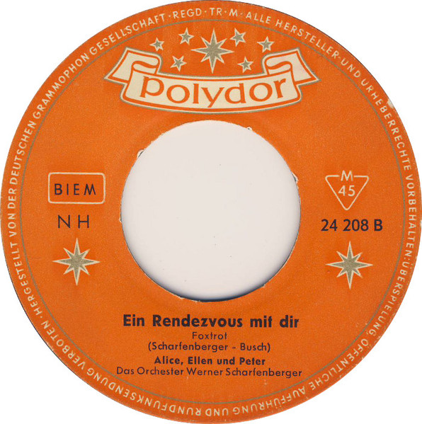 Cover zu Alice & Ellen Kessler Und Peter Kraus - Mondschein Und Liebe (Sweet Love) | 1960 | Vinyl, 45 RPM, 7
