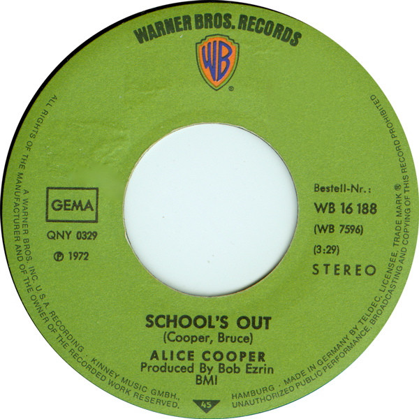 Cover zu Alice Cooper - School's Out | 1972 | Vinyl, Stereo, 45 RPM, 7